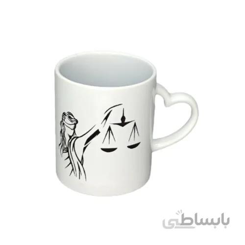ماگ کد۹ طرح بانوی عدالت (دسته قلبی)