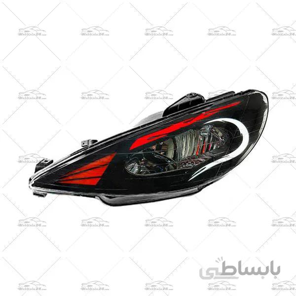 چراغ جلو اسپرت پژو 206 طرح آتشی