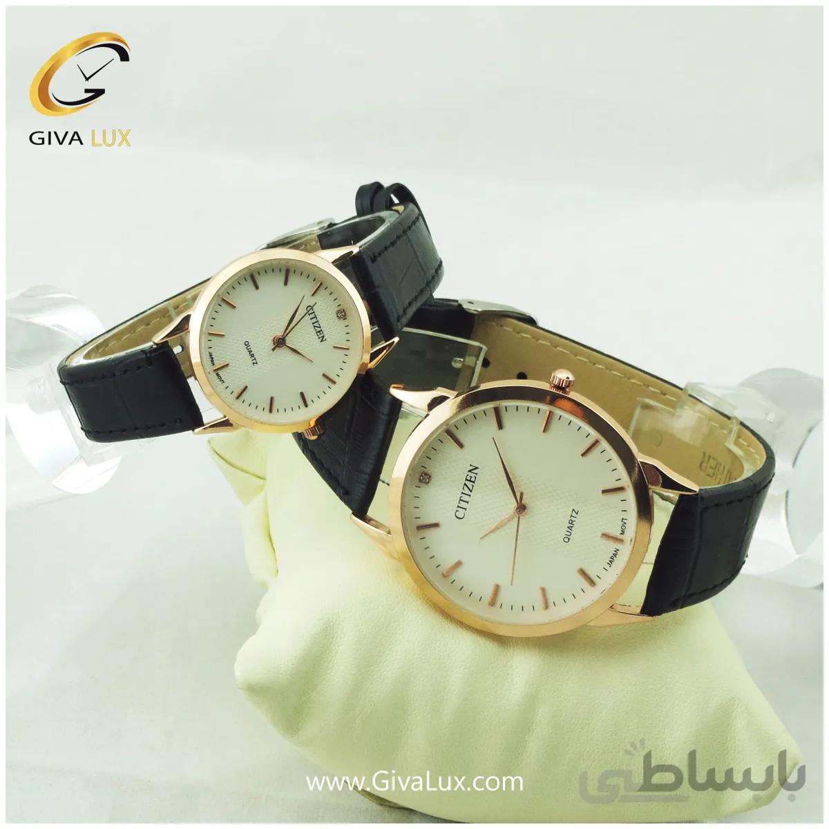 ست ساعت مچی بند چرمی سیتیزن کد 980281