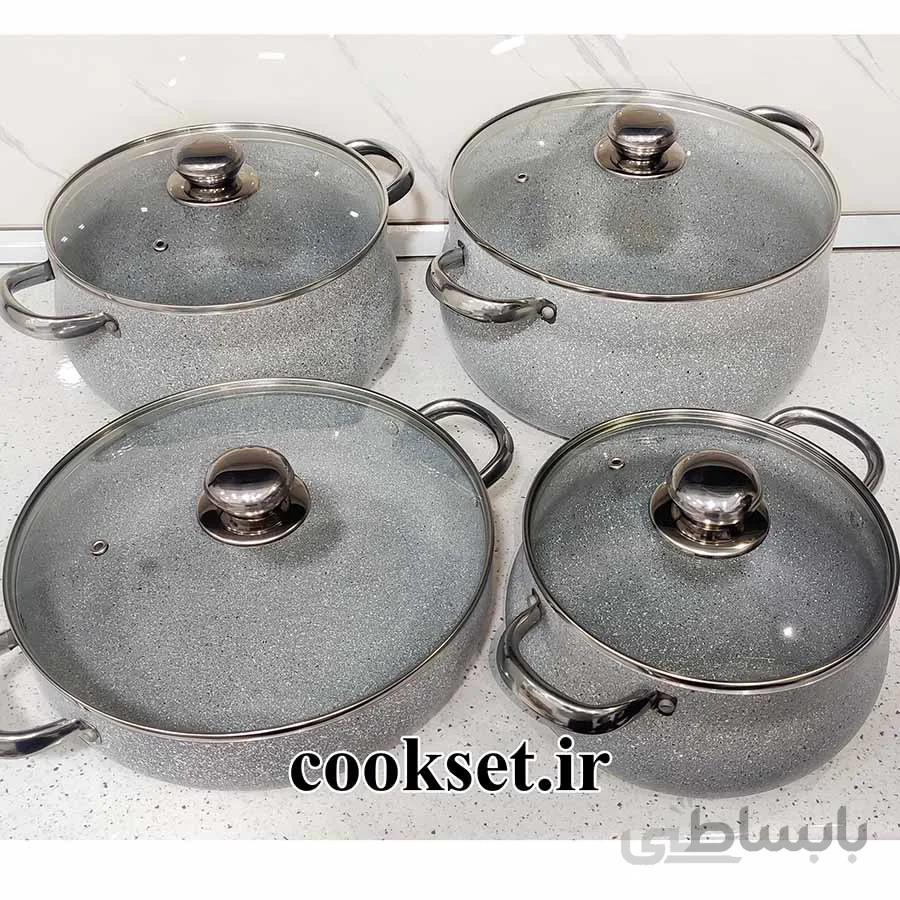 سرویس قابلمه گرانیتی کدبانو خمره ای طوسی