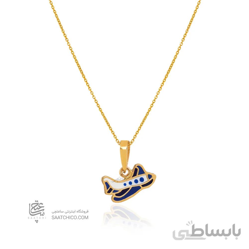 آویز طلای کودک طرح هواپیما کد KP634