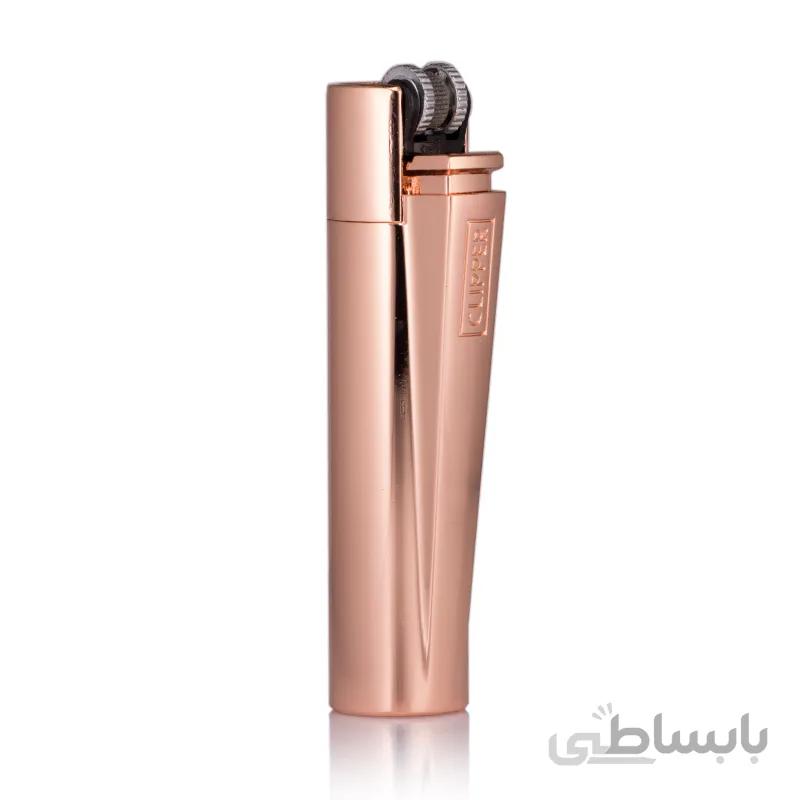 فندک کلیپر اصل رنگ رُزگلد سایز بزرگ original clipper lighter rose gold