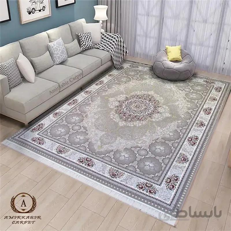 فرش ۷۰۰ شانه طرح چکاوک طوسی