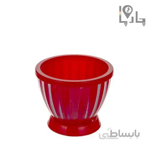 گلدان دوجدار شیشه ای طرح دار کوچک