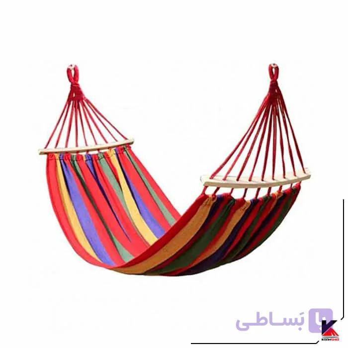 تخت آویز (ننو) کنفی چوبدار تک نفره