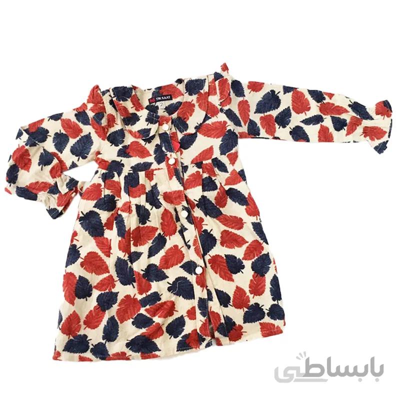 پیراهن دخترانه مدل برگی 