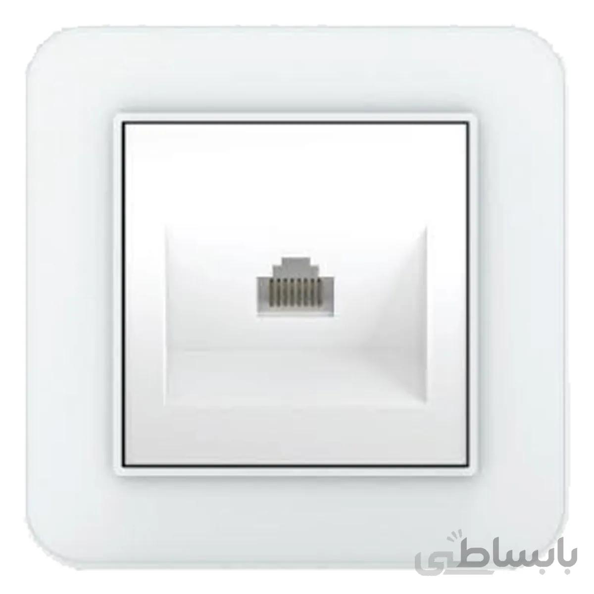 سوکت تلفن تک فضل الکتریک مدل ارس ا Single telephone socket Fazl Electric Aras model