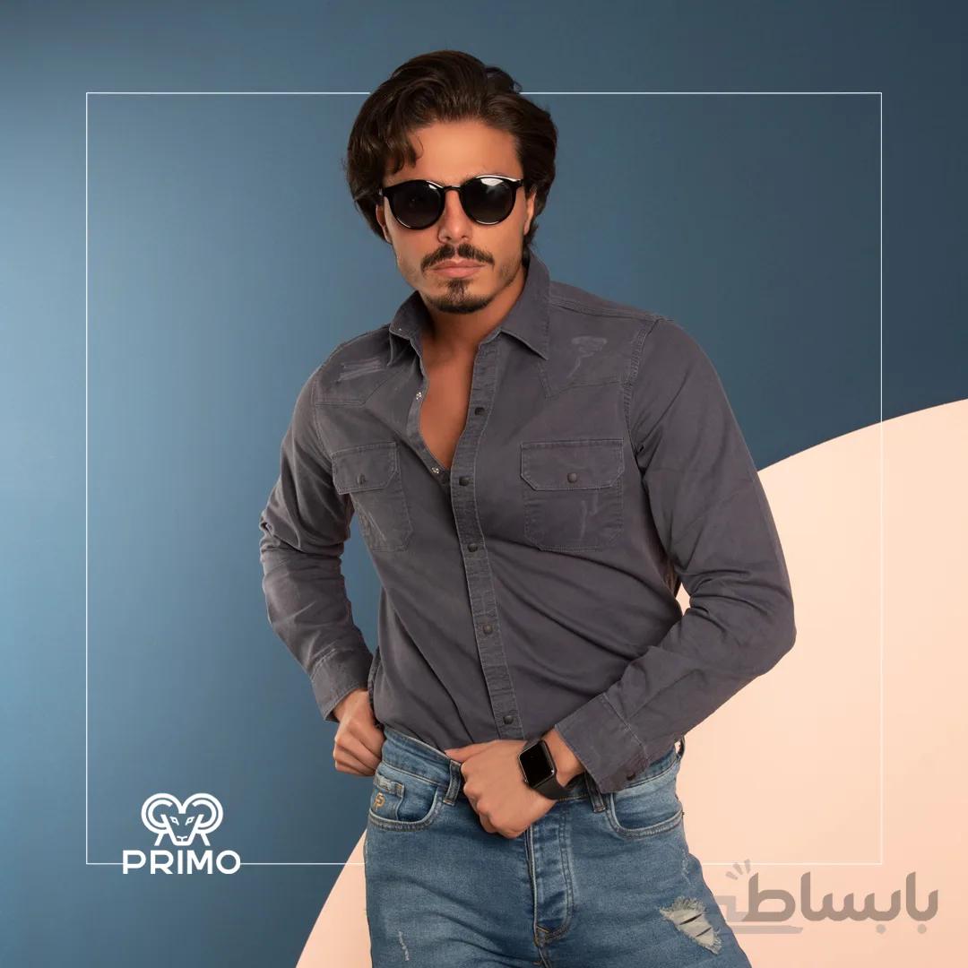 پیراهن کتان مردانه مدل آستین بلند ساده 236406