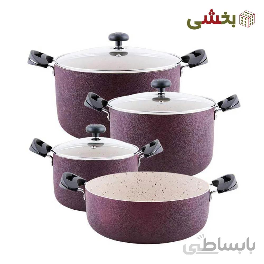 سرویس قابلمه و ماهیتابه 7 پارچه سلتیک مدل 7PC ا 7-piece Celtic pot and frying pan set, model 7PC