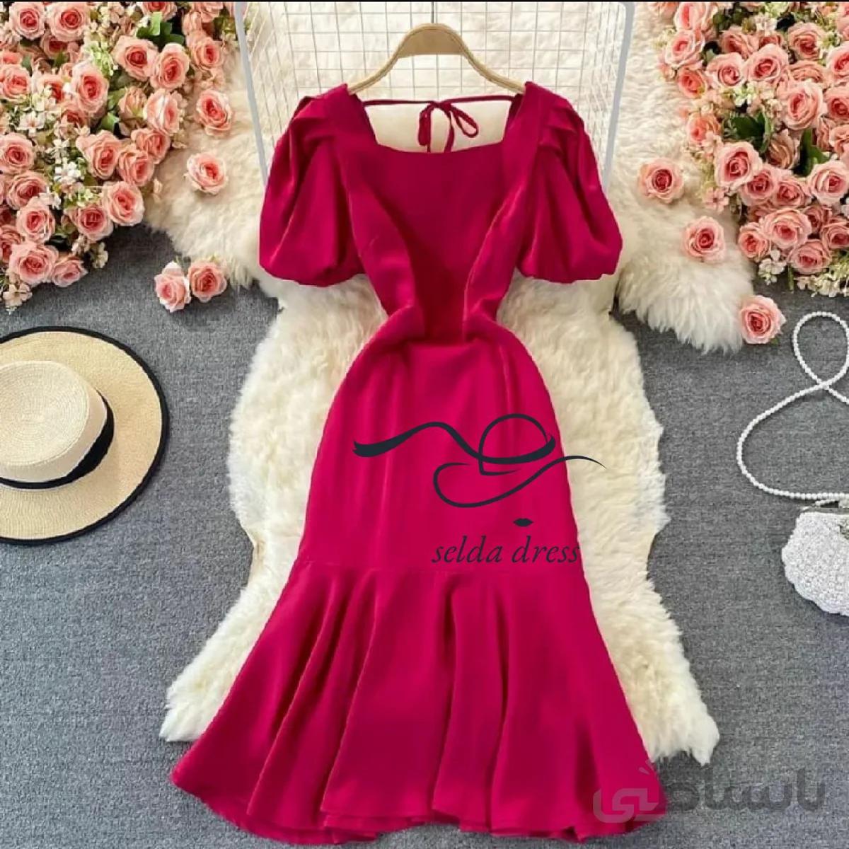 لباس مجلسی کوتاه خاص و شیک و متفاوت ۱۱۳۵ - سرخابی / ۳۶ ا 1135
