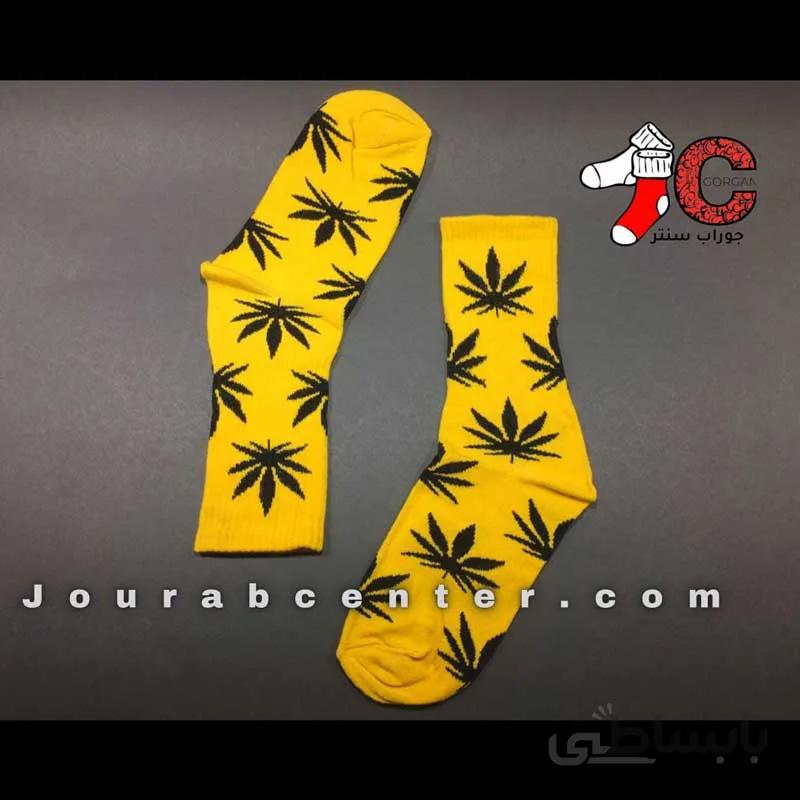 جوراب ساق بلند طرح برگ (وید)