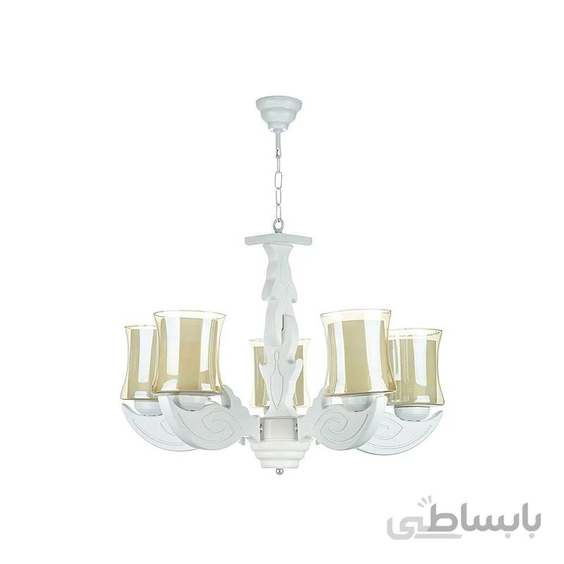 لوستر 5 شعله چشمه نور مدل G654/5-WT