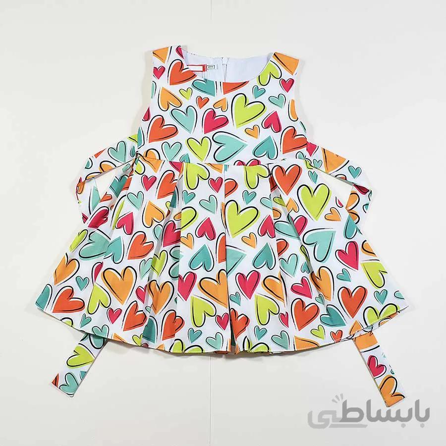 پیراهن بچه گانه دخترانه قلبی کد 2167