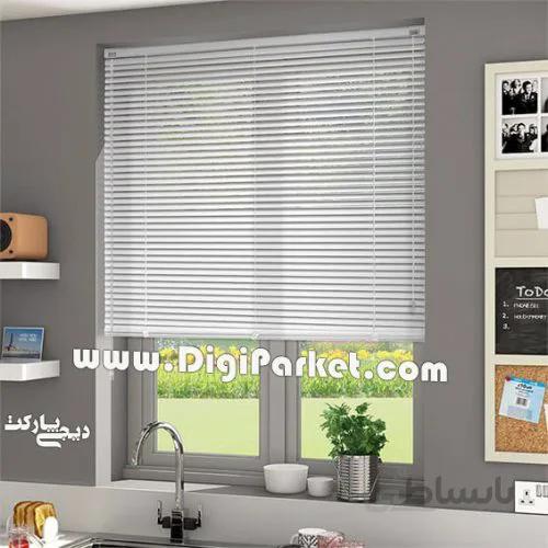 پرده کرکره فلزی طوسی کم رنگ ۲۵ میلیمتری P2