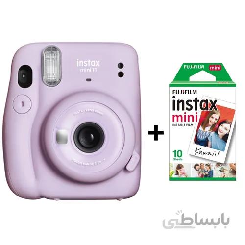 دوربین عکاسی چاپ سریع اینستکس مینی 11 فوجی + فیلم دهتایی | FUJIFILM INSTAX MINI 11 (Lilac Purple)