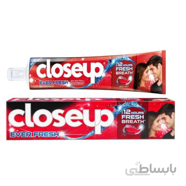 خمیر دندان کلوزآپ ۱۵۰g با فرمول دهان شویه ضدمیکروب قرمز تند Closeup Red hot