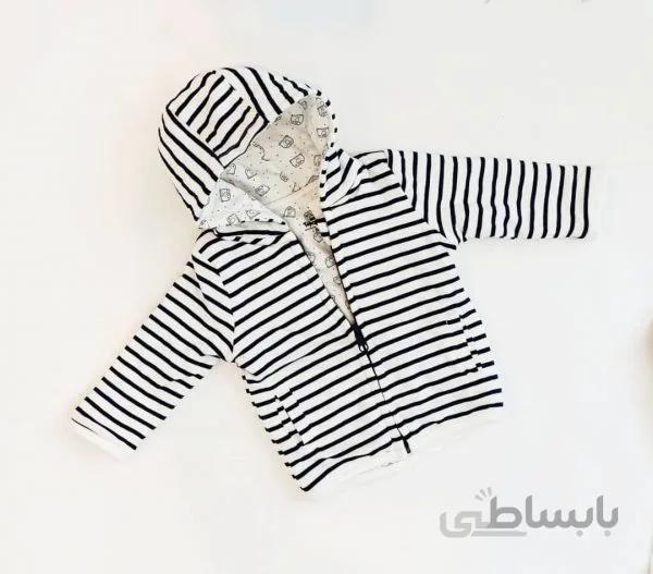 سوییشرت نوزادی کلاهدار تدی برند Ernestings Family آلمان ( 0تا3ماه)