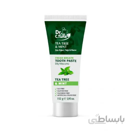خمیر دندان دکتر سی تونا Dr C Tuna ترکیه حاوی عصاره درخت چای و گزنه حجم 115 گرم