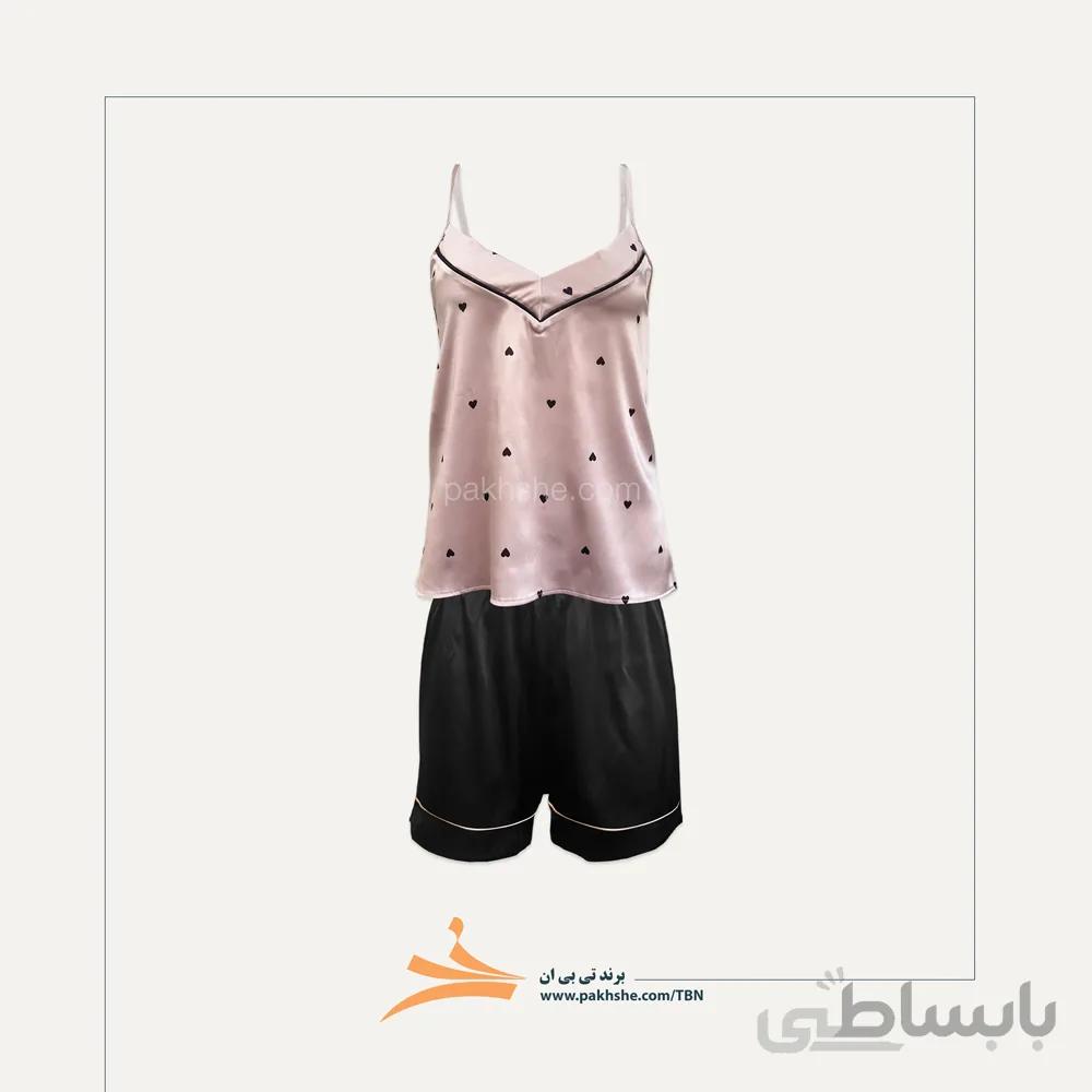 ست تاپ و شورتک ساتن ابریشم نباتی برند تی بی ان کد 16058