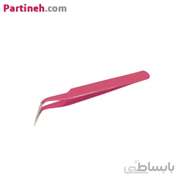 پنس نوک تیز سر کج 12 سانتی متری ساخته شده از فولاد ضد زنگ ا 14cm steel tweezers