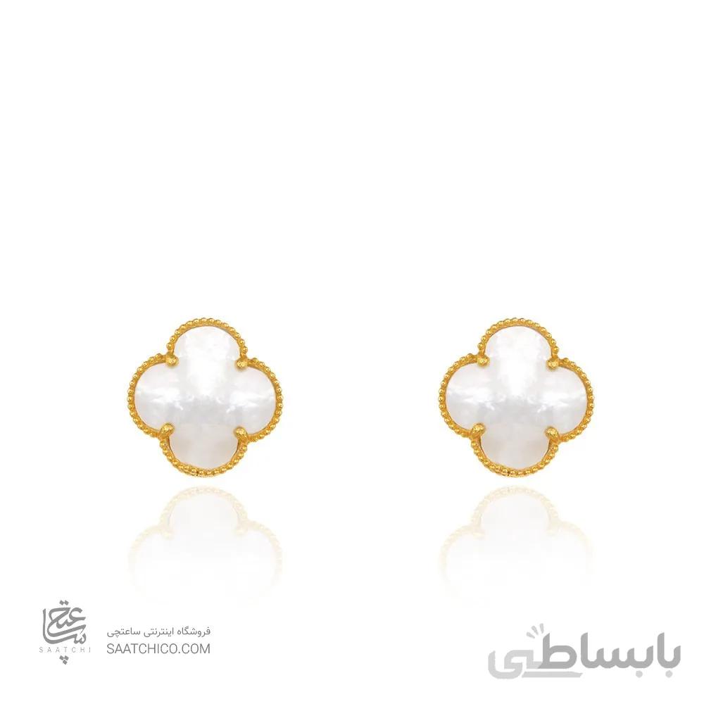 گوشواره میخی ونکلیف با صدف سفید کد XE252