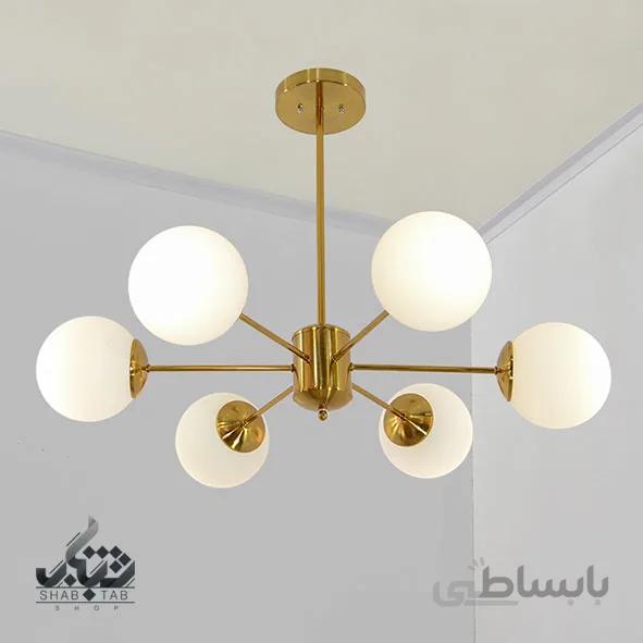 لوستر مدرن سیاره شش شعله آنتیک SHJ