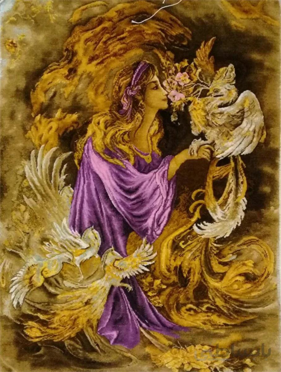 تابلو فرش نفیس ایرانی طرح مینیاتور هدیه الهی ا Carpets, exquisite - designs-miniature - gift of God
