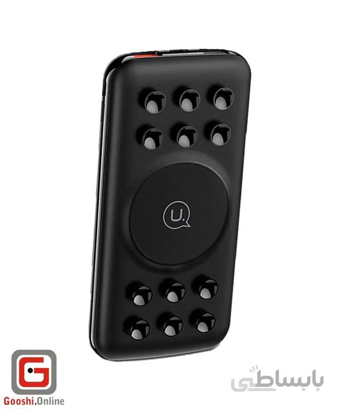 پاور بانک و شارژر وایرلس 10000 میلی آمپر یوسمز مدل PB26 ا USAMS PB26 QC3.0+PD 10000 Mah Wireless Fast Charging Power Bank With Suction Cup