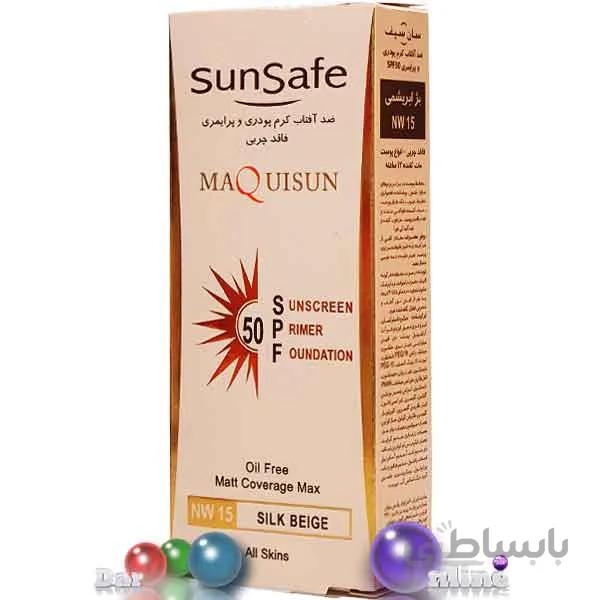 مکیسان ضدآفتاب رنگی کرم پودری و پرایمری اس پی اف 50 سان سیف کرم40م
