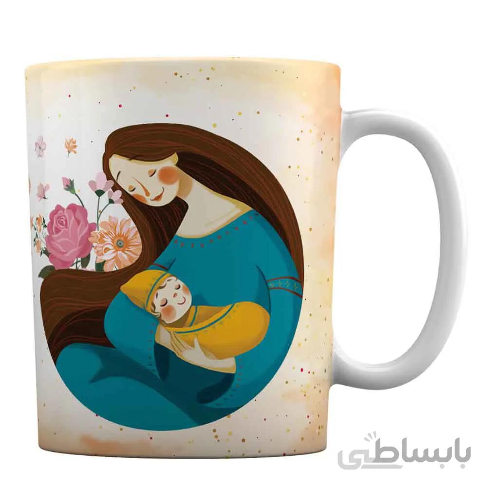 ماگ طرح روز مادر با عکس مادر فرزندی کد 23