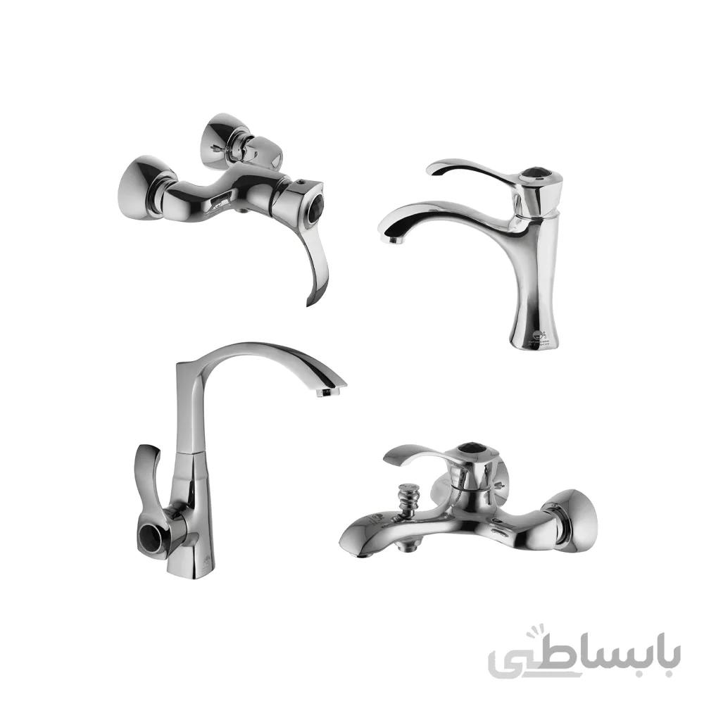 ست شیرآلات درخشان مدل رزکات کروم