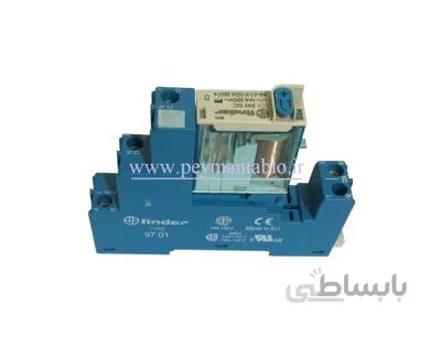 رله مینیاتوری 24 ولت DC تک کنتاکت 16 آمپر Finder(46.61) LED