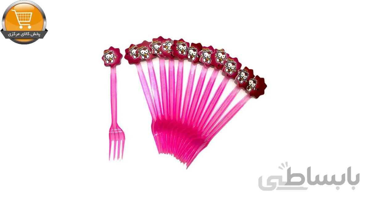چنگال یکبار مصرف مدل کیتی بسته 12 عددی
