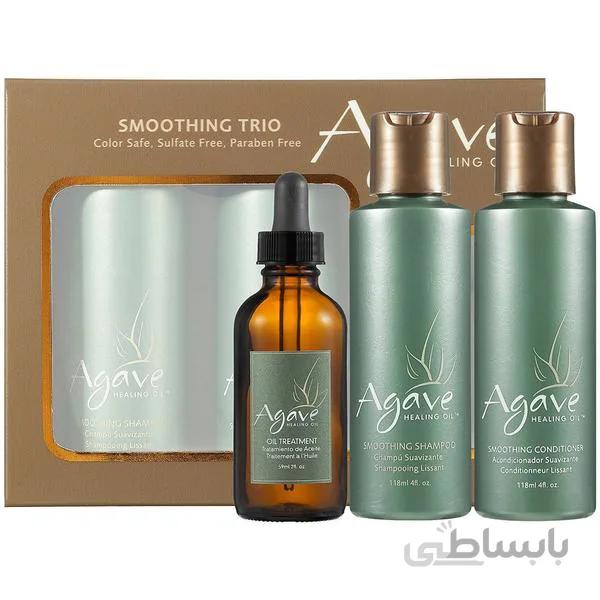 کیت درمان و صاف کننده مو آگاوه مدل SMOOTHING TRIO بدون سولفات