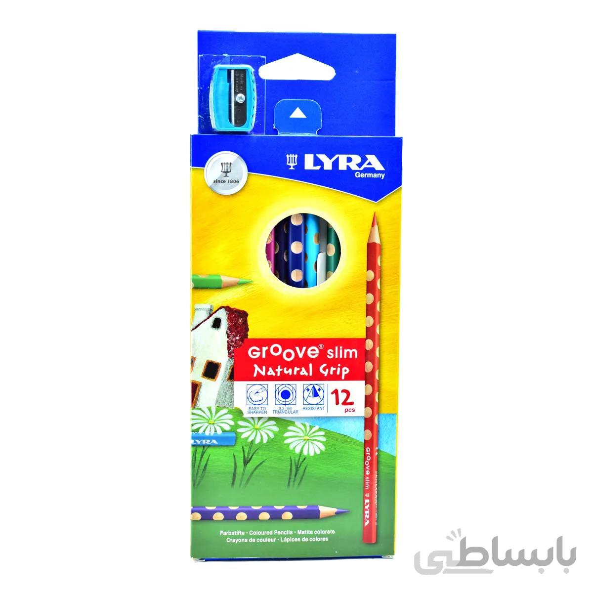مداد رنگی 12 رنگ لیرا مدل Groove slim