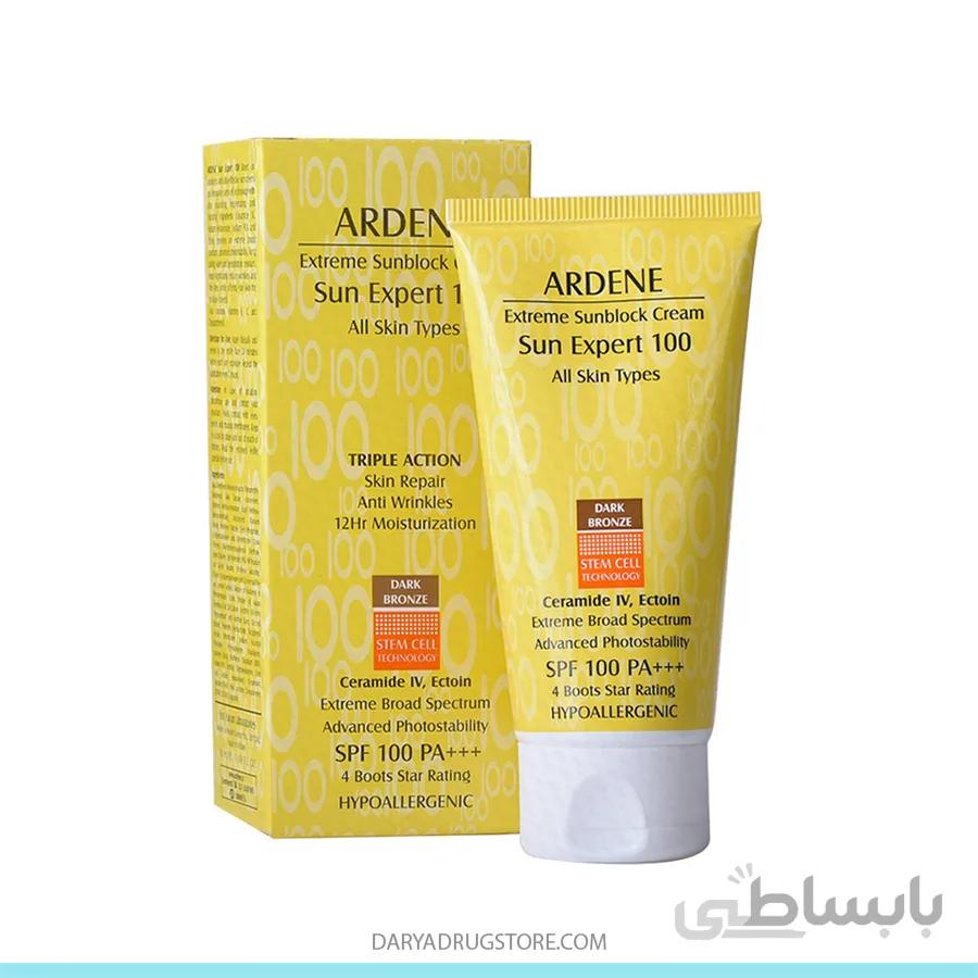 کرم ضد آفتاب رنگی SPF100 آردن