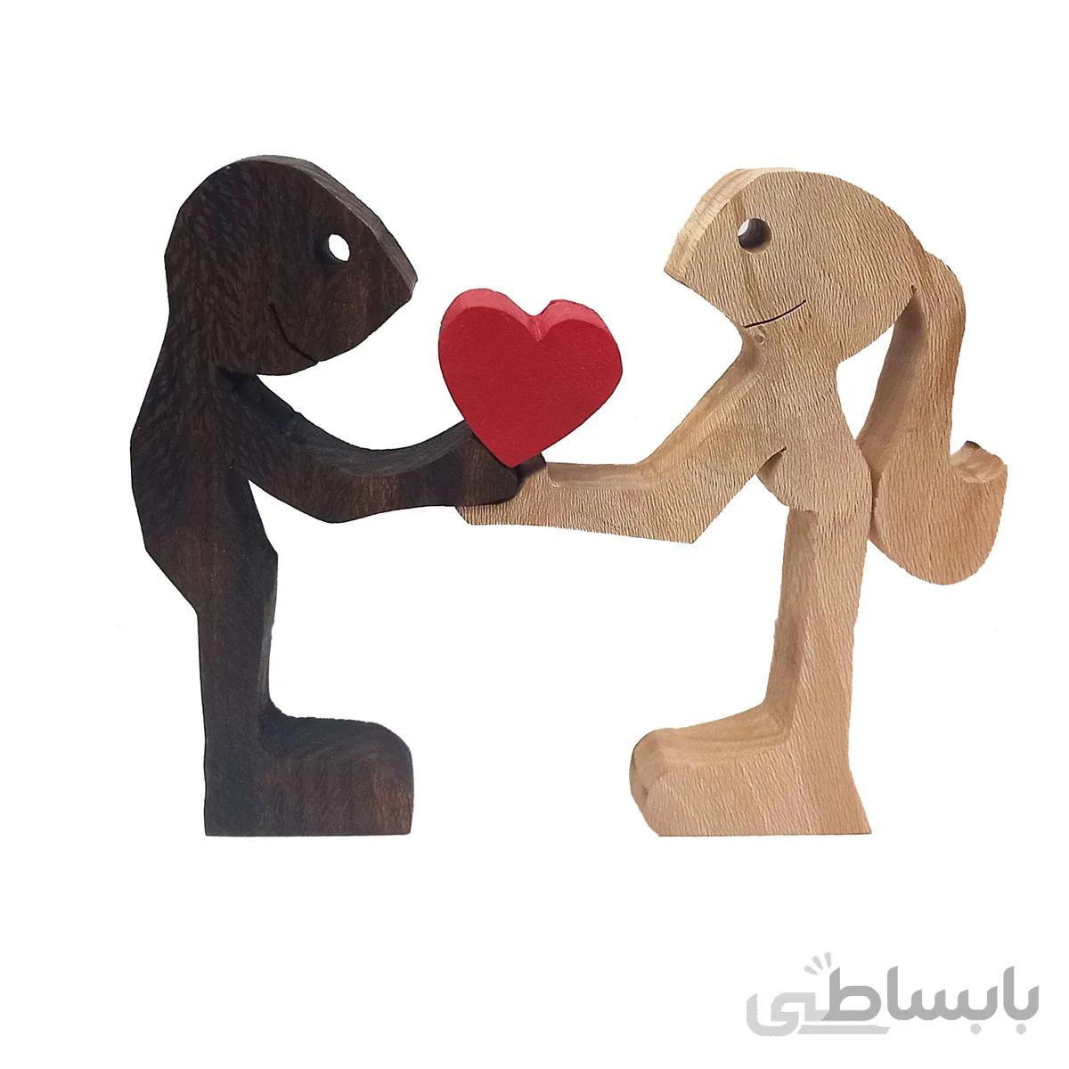 مجسمه چوبی پازلی تقدیم با عشق