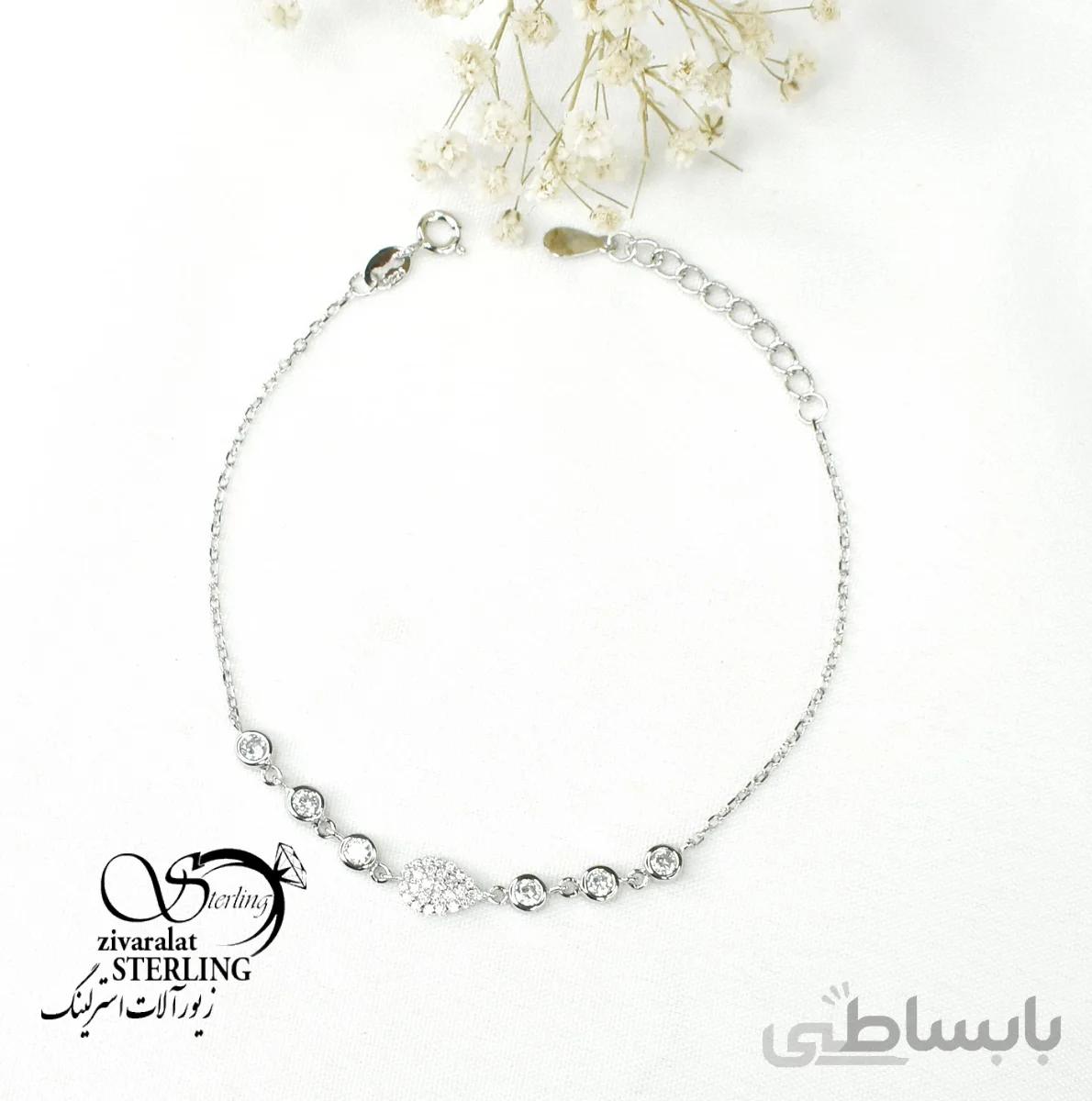 دستبند نقره زنانه طرح دایره