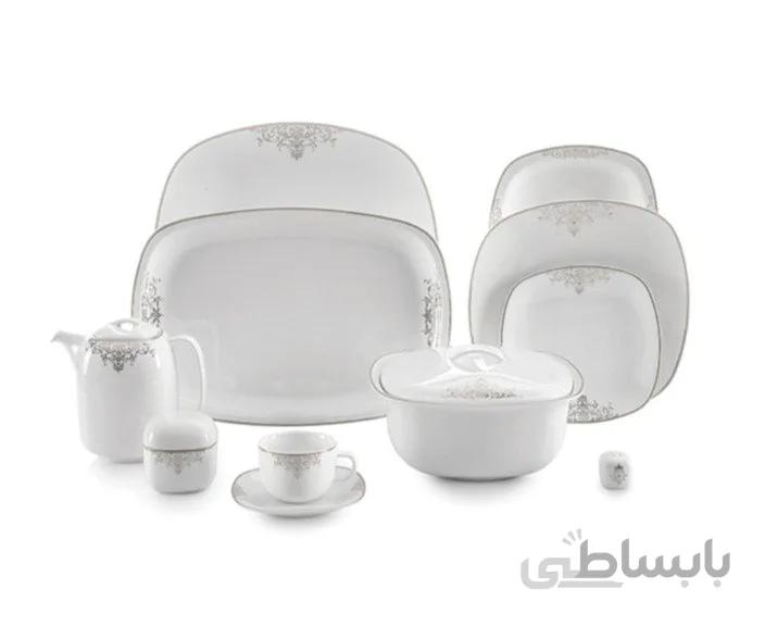 سرویس چینی زرین 98پارچه مونت کارلو پلاتینی درجه یک
