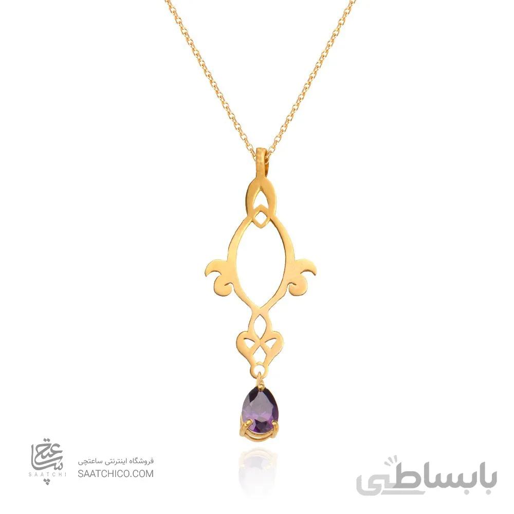 آویز طلا زنانه طرح اسلیمی کد XP125