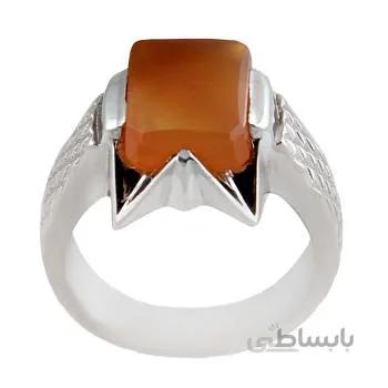 انگشتر نقره مردانه مدل عقیق یمنی رکاب دست ساز کد am_1518