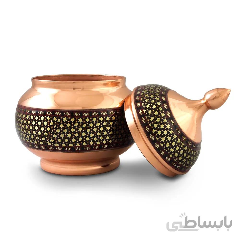 قندان مس و خاتم 15 سانت