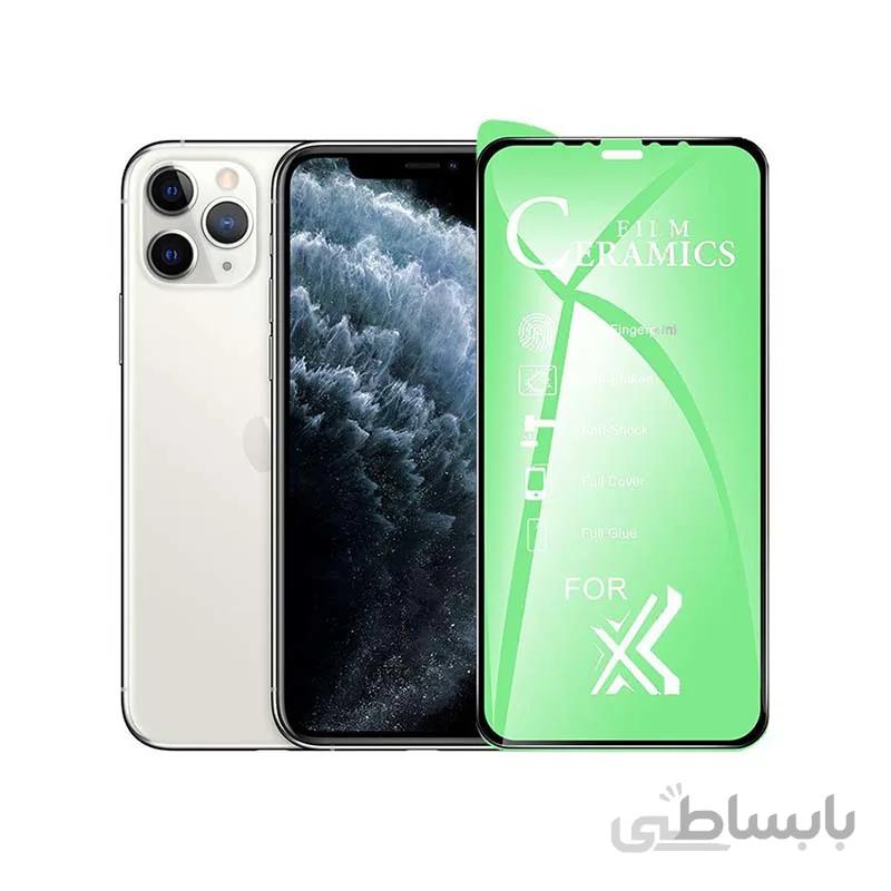 گلس تمام صفحه سرامیکی شفاف مناسب برای ایفون 11Pro