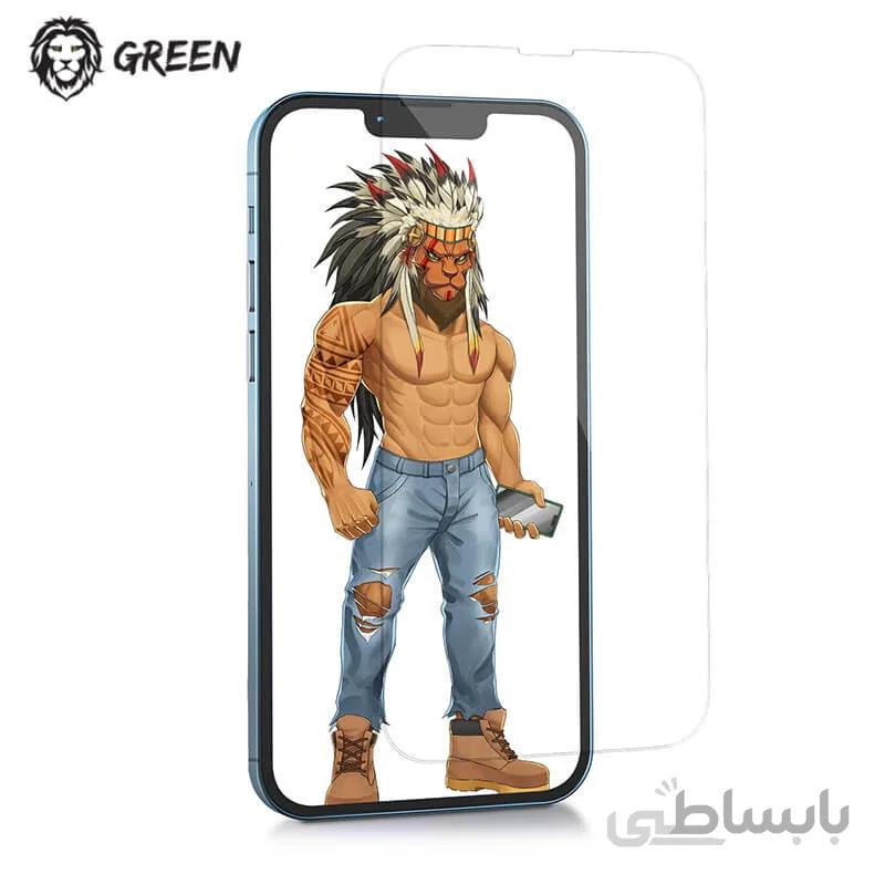 گلس تمام صفحه iPhone 13 Pro Max گرین Green Lion Clear Plus Full Transparent Glass