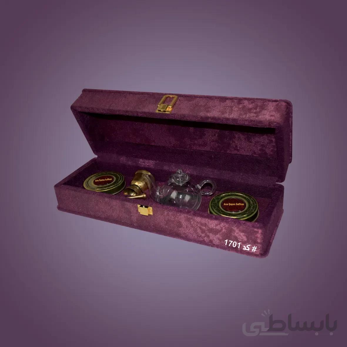 جعبه مخمل زعفران -8 گرم زعفران سوپر نگین -کد1701