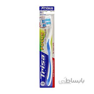 مسواک تریزا مدل Focus Pro Clean با برس متوسط با درپوش ا Trisa Focus Pro Clean Medium Toothbrush With cap