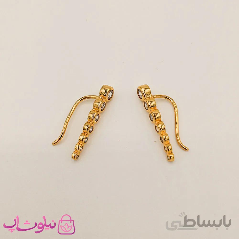 گوشواره زنانه نگین اتمی استیل کد 5353 1
