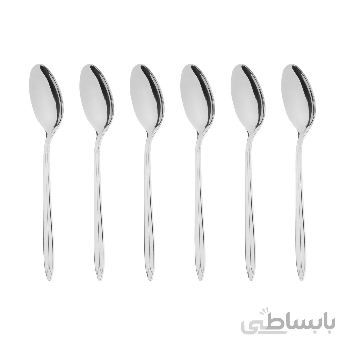 قاشق چای خوری 6 نفره ناب استیل طرح پالرمو استیل براق (6 پارچه) ا Nab-Steel Palermo Steel Tea Spoon 6 Pieces