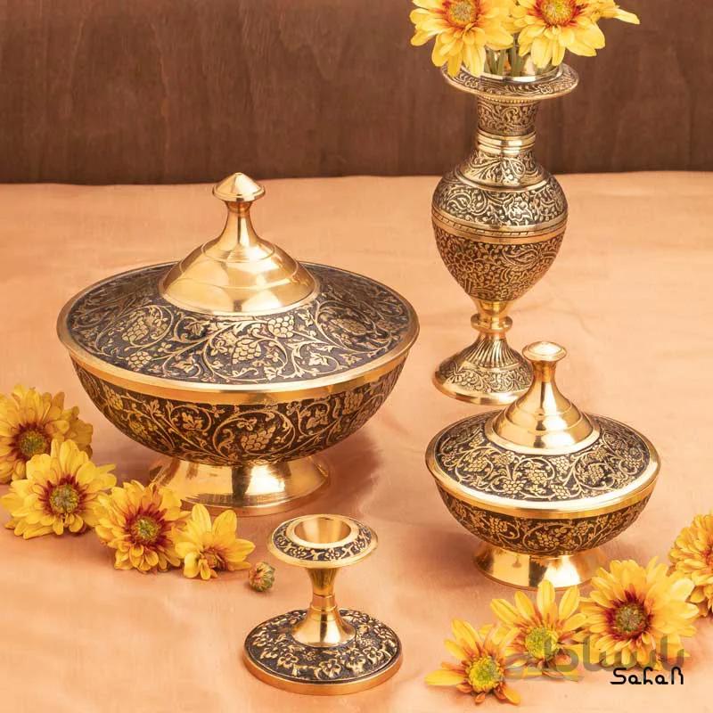 ست پذیرایی برنجی طلایی کد 184