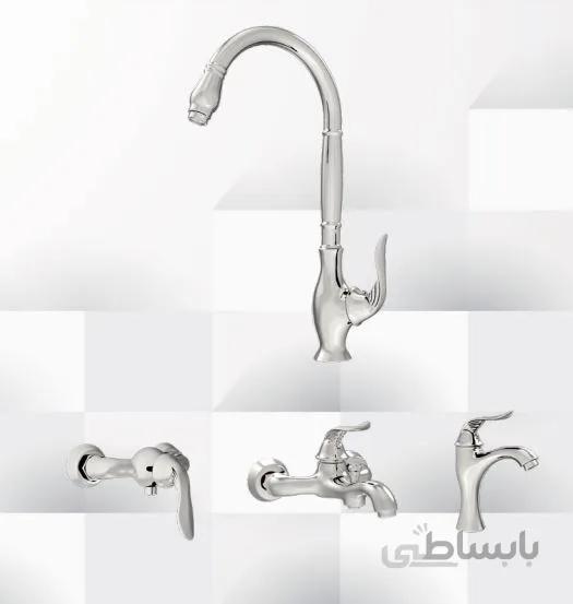 ست شیرآلات کروم مدل آتوسا برند شیر زرین